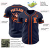 Custom Navy Orange-White Authentic Baseball Jersey