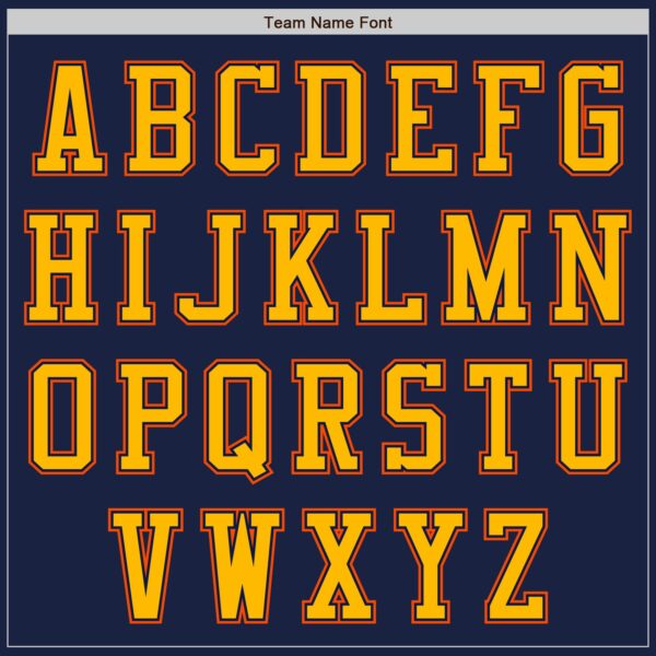 Custom Navy Gold-Orange Authentic Baseball Jersey