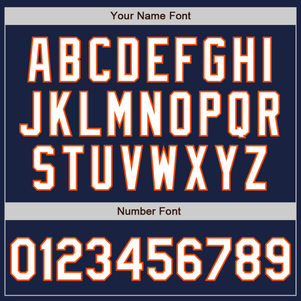 Custom Navy White-Orange Authentic Baseball Jersey