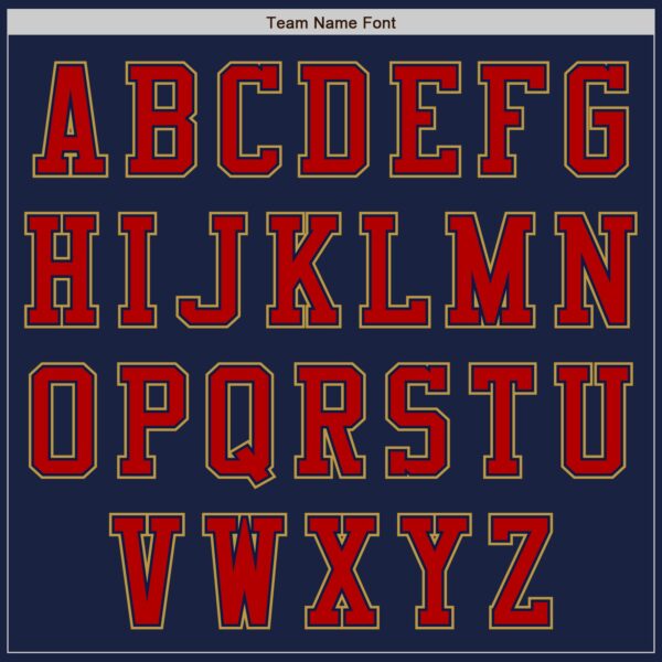 Custom Navy Red-Old Gold Authentic Baseball Jersey