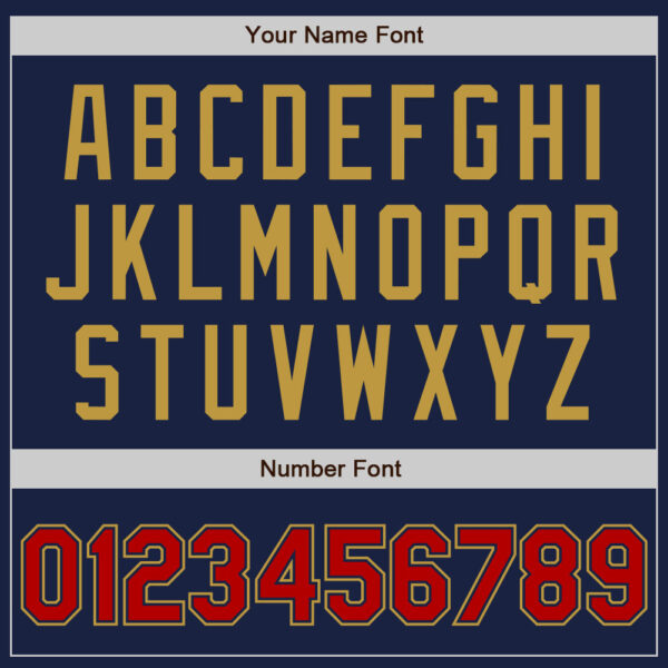 Custom Navy Red-Old Gold Authentic Baseball Jersey