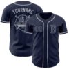 Custom Navy Gray Authentic Baseball Jersey