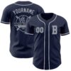 Custom Navy Gray Authentic Baseball Jersey