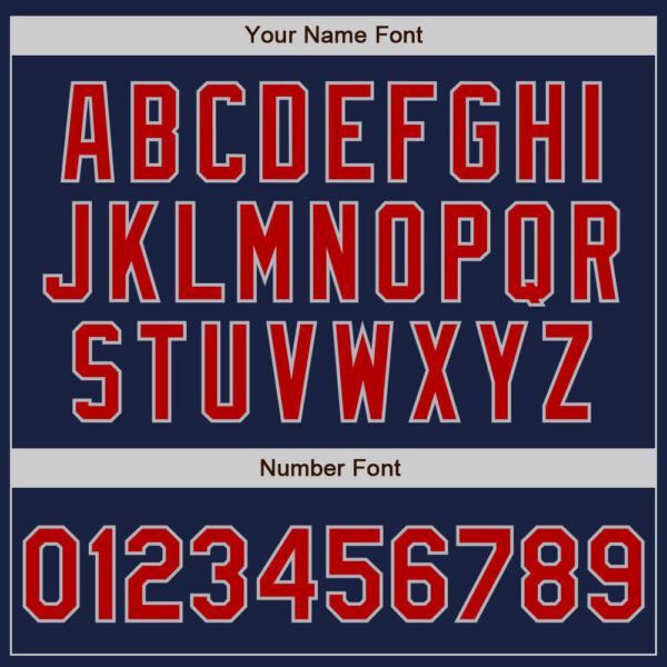 Custom Navy Red-Gray Authentic Baseball Jersey