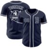 Custom Navy White-Gray Authentic Baseball Jersey