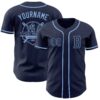 Custom Navy Light Blue Authentic Baseball Jersey