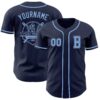 Custom Navy Light Blue Authentic Baseball Jersey