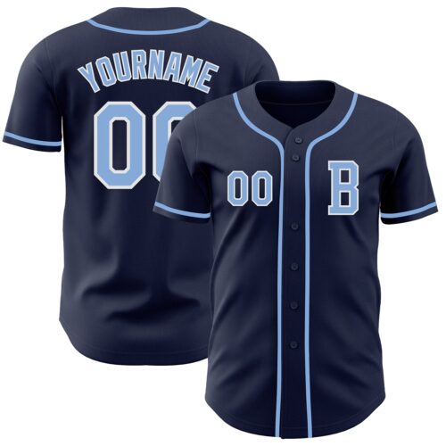 Navy1037_1951feb5-74b3-4e74-859b-e71a6e262279 Custom Navy Light Blue-White Authentic Baseball Jersey