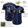 Custom Navy Gold-Light Blue Authentic Baseball Jersey