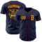 Custom Navy Gold-Crimson Authentic Baseball Jersey