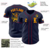 Custom Navy Gold-Crimson Authentic Baseball Jersey