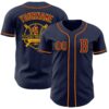 Custom Navy Crimson-Gold Authentic Baseball Jersey