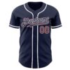 Custom Navy Burgundy-White Authentic Baseball Jersey