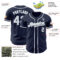 Custom Navy Silver-White Authentic Baseball Jersey