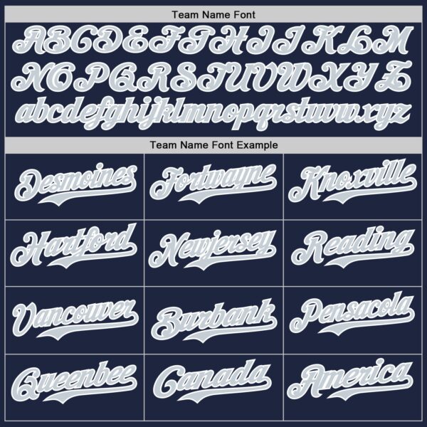 Custom Navy Silver-White Authentic Baseball Jersey