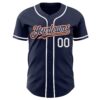Custom Navy Orange-White Authentic Baseball Jersey