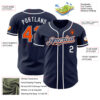 Custom Navy Orange-White Authentic Baseball Jersey