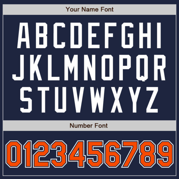 Custom Navy Orange-White Authentic Baseball Jersey