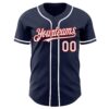 Custom Navy White-Red Authentic Baseball Jersey
