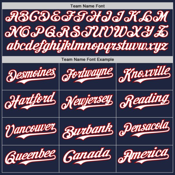 Custom Navy White-Red Authentic Baseball Jersey