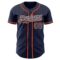 Custom Navy White-Orange Authentic Baseball Jersey