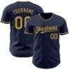Custom Navy Old Gold Authentic Baseball Jersey