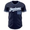 Custom Navy White-Light Blue Authentic Baseball Jersey