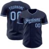 Custom Navy Light Blue Authentic Baseball Jersey