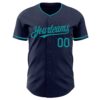Custom Navy Teal Authentic Baseball Jersey