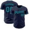 Custom Navy Teal Authentic Baseball Jersey