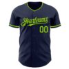 Custom Navy Neon Green Authentic Baseball Jersey