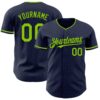 Custom Navy Neon Green Authentic Baseball Jersey