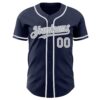 Custom Navy Gray-White Authentic Baseball Jersey