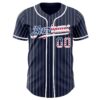 Custom Navy White Pinstripe USA Flag Authentic Baseball Jersey
