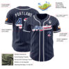 Custom Navy White Pinstripe USA Flag Authentic Baseball Jersey