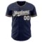 Custom Navy White Old Gold Authentic Baseball Jersey