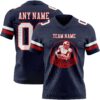 Custom Navy White-Red Authentic Football Jersey