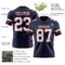 Navy1096-2 Custom Navy White-Red Authentic Football Jersey