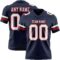 Navy1096 Custom Navy White-Red Authentic Football Jersey