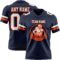 Navy1099-1 Custom Navy White-Orange Authentic Football Jersey