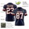 Navy1099-2 Custom Navy White-Orange Authentic Football Jersey