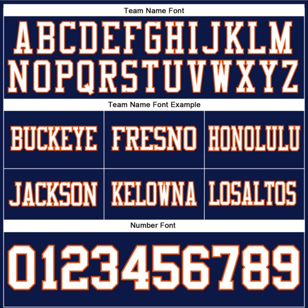 Custom Navy White-Orange Authentic Football Jersey