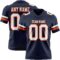 Navy1099 Custom Navy White-Orange Authentic Football Jersey