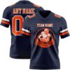 Custom Navy Orange-White Authentic Football Jersey