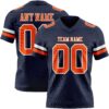 Custom Navy Orange-White Authentic Football Jersey