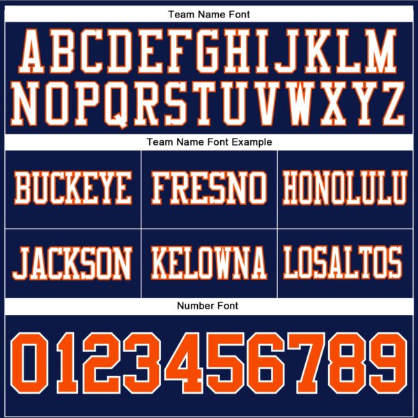 Custom Navy Orange-White Authentic Football Jersey
