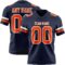 Navy1100 Custom Navy Orange-White Authentic Football Jersey
