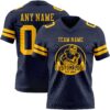 Custom Navy Gold Authentic Football Jersey