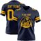 Navy1102-1 Custom Navy Gold Authentic Football Jersey