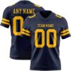 Custom Navy Gold Authentic Football Jersey